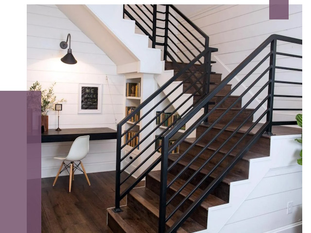 Перила для лестницы в доме в Киржаче от 7475 руб. — ПРОЛЁТ-Крж