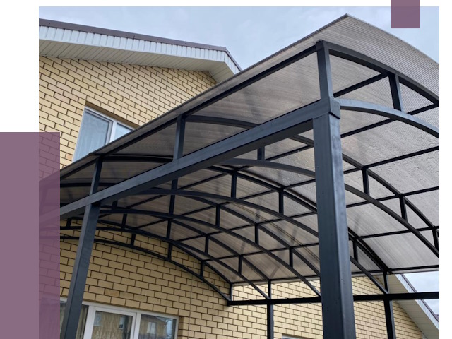 Монтаж козырьков в Киржаче от 11599 руб. | ПРОЛЁТ-Крж