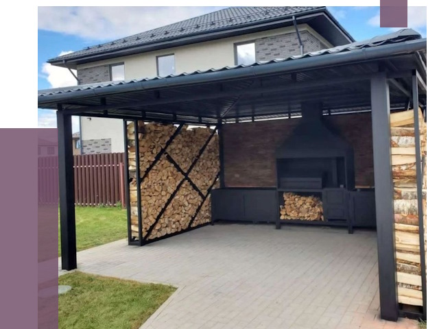 Навесы для барбекю в Киржаче от 12836 руб. под ключ | ПРОЛЁТ-Крж