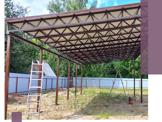 Односкатные навесы под ключ в Киржаче — изготовление и монтаж