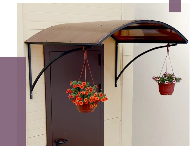 Козырьки над входом в Киржаче от 14950 руб.  | ПРОЛЁТ-Крж