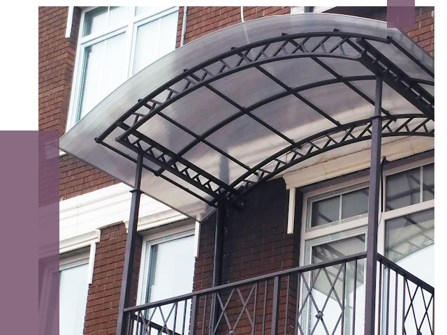 Козырьки над балконом в Киржаче от 8712 руб.  | ПРОЛЁТ-Крж