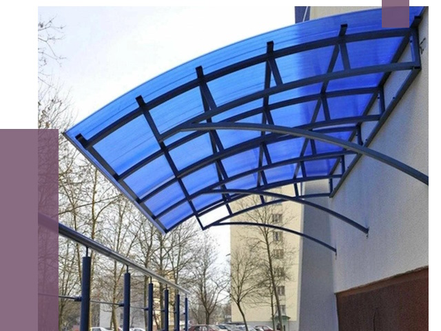 Козырьки из поликарбоната в Киржаче от 4330 руб. под ключ | ПРОЛЁТ-Крж