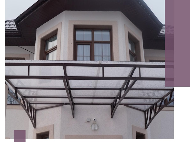 Козырьки из поликарбоната под ключ в Киржаче