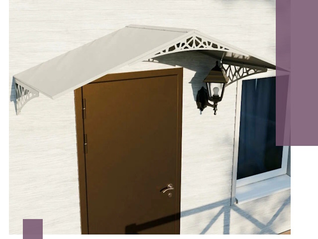 Металлические козырьки на входы и террасы в Киржаче