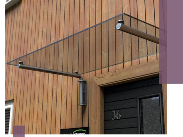 Стеклянные козырьки на входы и фасады в Киржаче