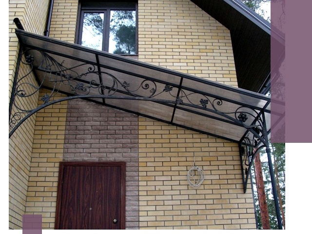 Односкатные козырьки из металла под ключ в Киржаче