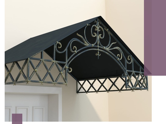 Двускатные металлические козырьки под ключ в Киржаче