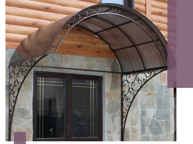 Арочные козырьки под ключ в Киржаче: изготовление и монтаж